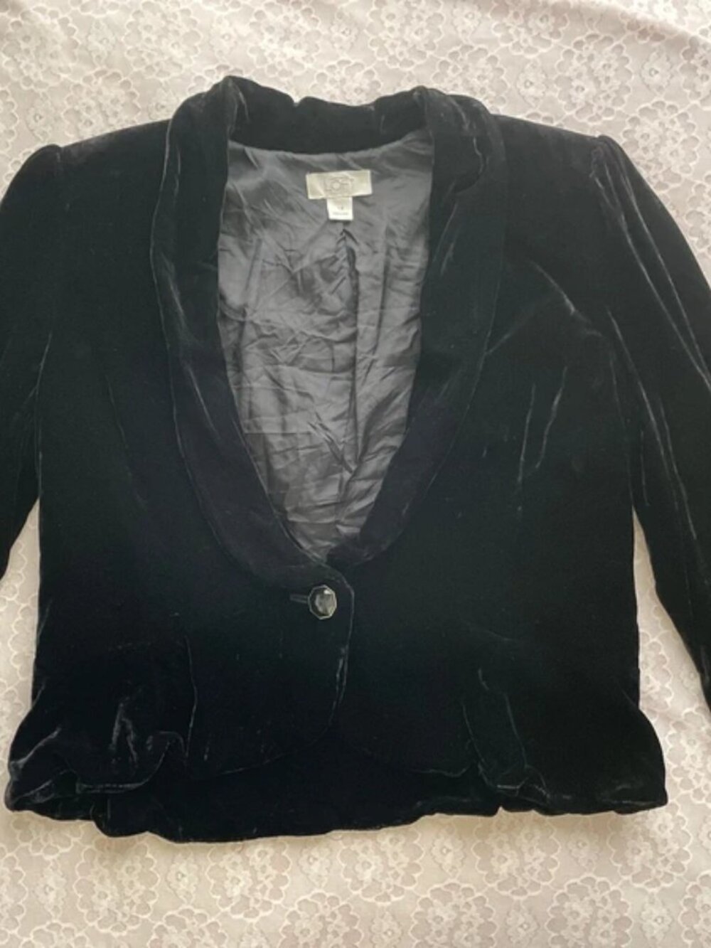 black silk blend velvet blazer